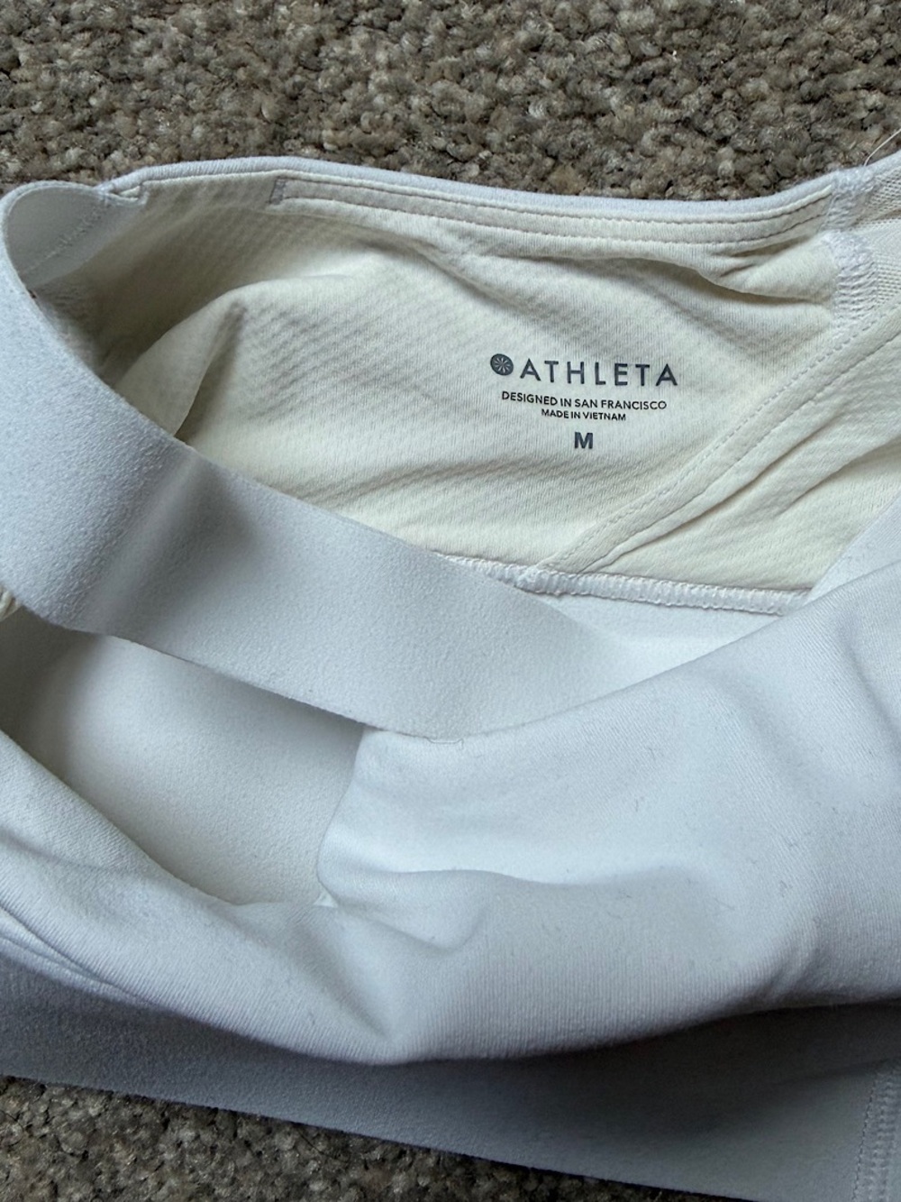 🎉Athleta White Cross-Back Sports Bra, Women’s Size Med, White - Picture 3 of 3